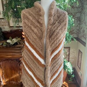 Heartloom Faux Fur Chevron Pattern Vest
